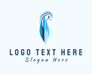 Avian - Blue Macaw Bird logo design