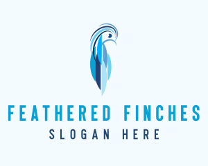 Blue Macaw Bird logo design