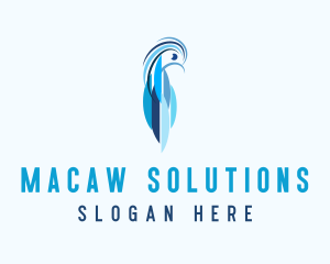 Blue Macaw Bird logo design