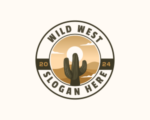 Western - Western Cactus Desert logo design
