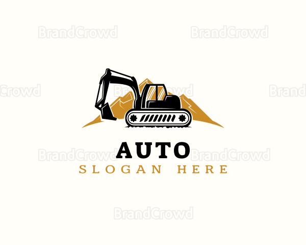 Mountain Excavator Quarry Logo