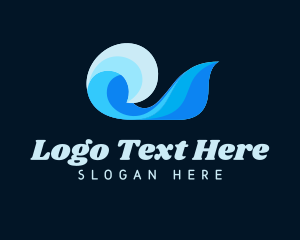 Surf Store - Blue Abstract Ocean Wave logo design