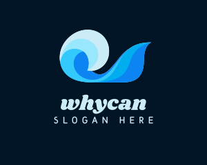Surf Shop - Blue Abstract Ocean Wave logo design