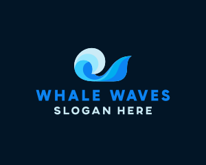 Blue Abstract Ocean Wave logo design