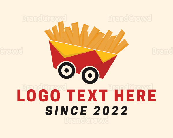 French Fries Food Cart Logo