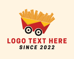 On The Go - French Fries Food Cart logo design