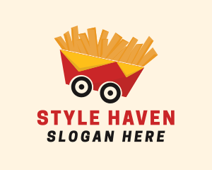 French Fries Food Cart Logo