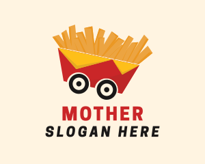 French Fries Food Cart Logo