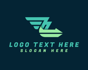 Logistic - Wing Delivery Arrow Logistic logo design