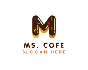 Donut Bakery Letter M logo design