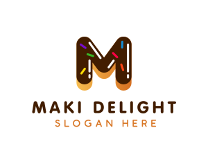 Donut Bakery Letter M logo design