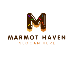 Donut Bakery Letter M logo design