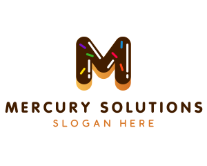 Donut Bakery Letter M logo design