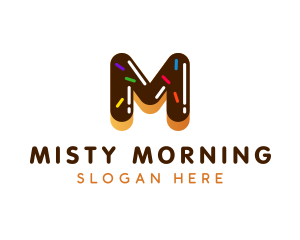 Donut Bakery Letter M logo design