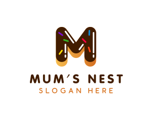 Donut Bakery Letter M logo design