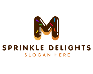 Sprinkle - Donut Bakery Letter M logo design