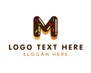 Doughnut - Donut Bakery Letter M logo design