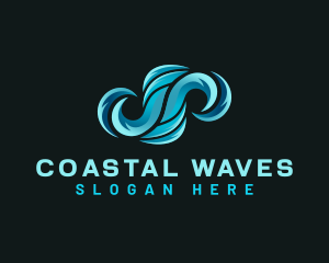 Ocean Water Wave logo design