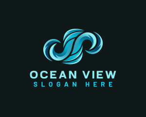 Ocean Water Wave logo design