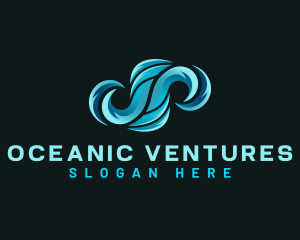 Ocean Water Wave logo design