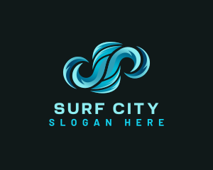 Ocean Water Wave logo design