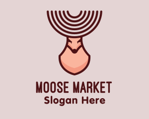 Moose Deer Animal logo design