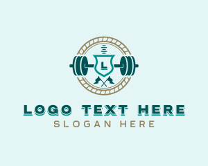 Trainer - Workout Weightlifting Gym logo design