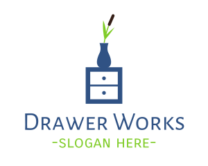 Drawer - Cattail Vase Drawer logo design