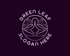 Yoga Leaf Meditation logo design