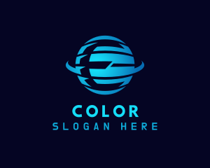 Blue Planet Letter E Logo