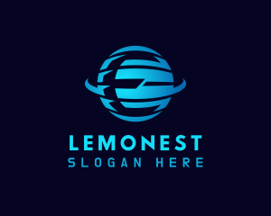 Blue Planet Letter E Logo