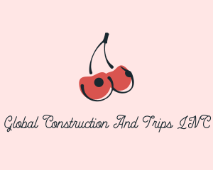 Dating - Erotic Cherry Boobs logo design