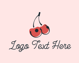Erotic - Erotic Cherry Boobs logo design