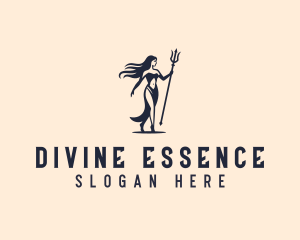 Goddess - Woman Trident Goddess logo design