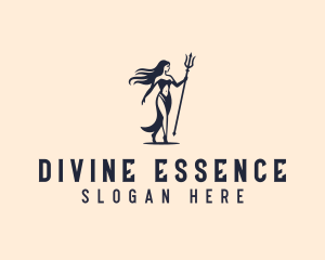 Woman Trident Goddess logo design