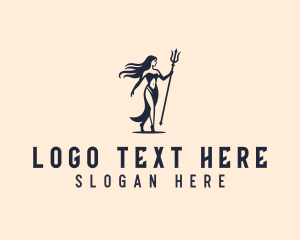 Woman - Woman Trident Goddess logo design