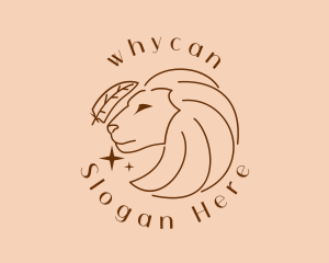 Feather - Horoscope Lion Star logo design