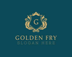 Golden Crown Shield  logo design