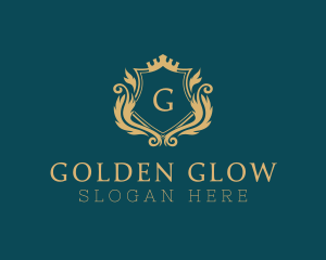 Golden Crown Shield  logo design