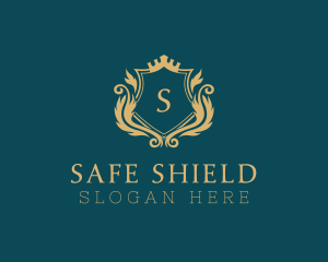 Golden Crown Shield  logo design