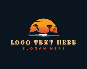 Outdoor - Sunset Island Beach logo design