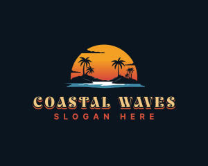 Shore - Sunset Island Beach logo design