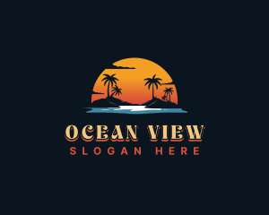 Sunset Island Beach logo design