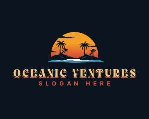 Sunset Island Beach logo design