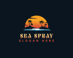 Sunset Island Beach logo design