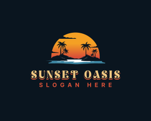 Sunset Island Beach logo design