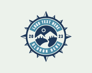 Camp - Mountain Hiking Compass logo design