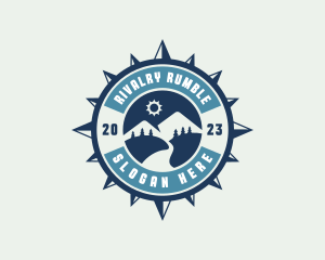 Expedition - Mountain Hiking Compass logo design