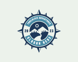 Hiking - Mountain Hiking Compass logo design