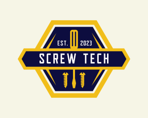 Construction Screwdriver Tool logo design